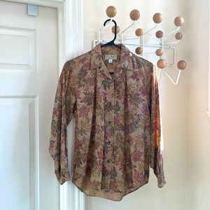 L.L Bean - Vintage Casual Button Down Shirt Camoflage - Brown - XS